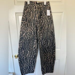 AFRM Gray Leopard Print Pants
